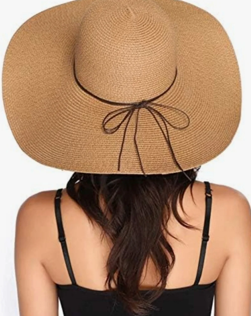 Women's Wide Brim Tan Straw Sun Hat Size 57cm NWOT